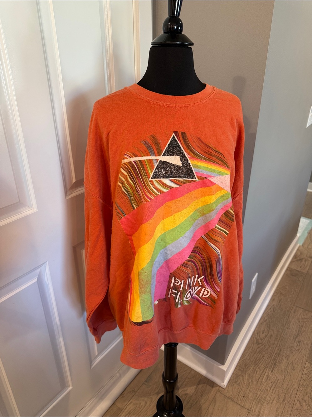 Pink Floyd Orange Rainbow Graphic Crewneck Sweatshirt